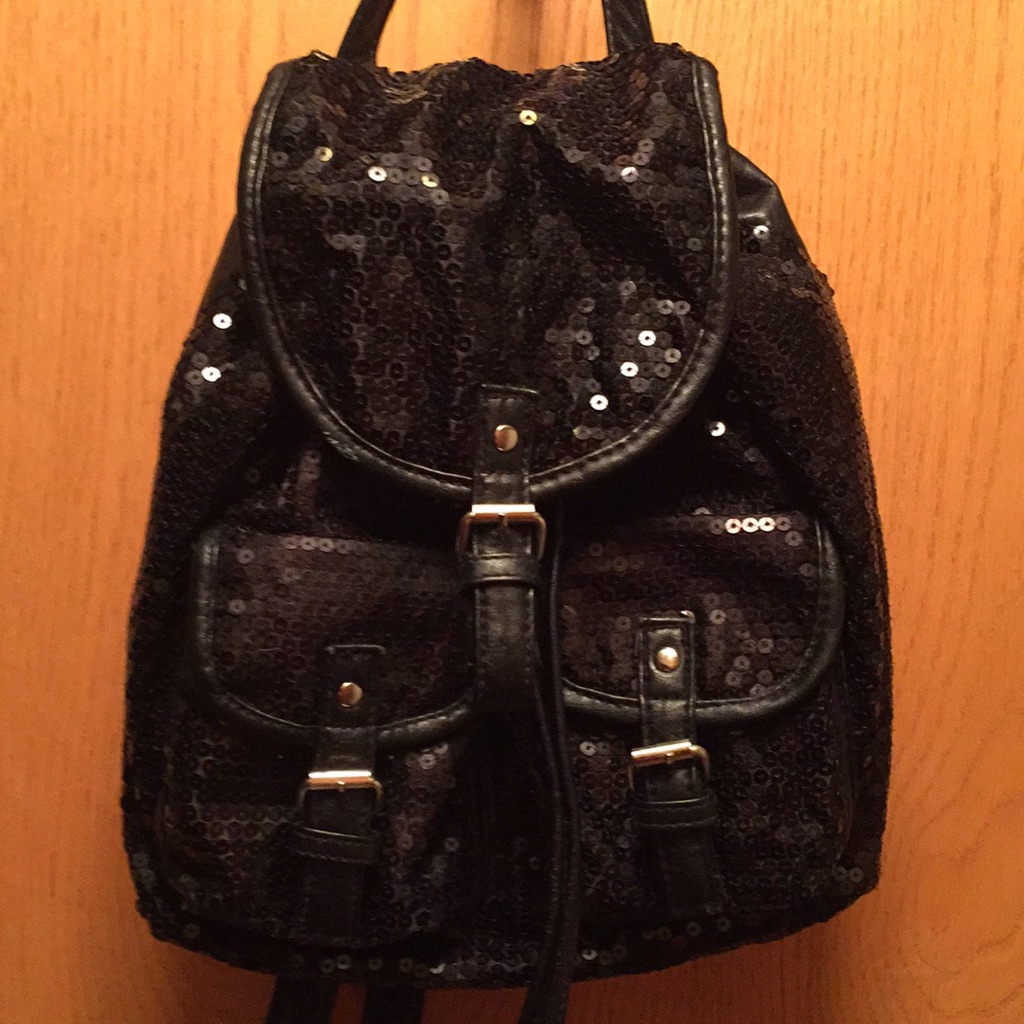 Sequin Leather Backpack